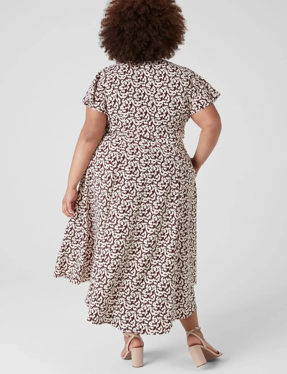 Lena V-Neck High-Low Midi Dress