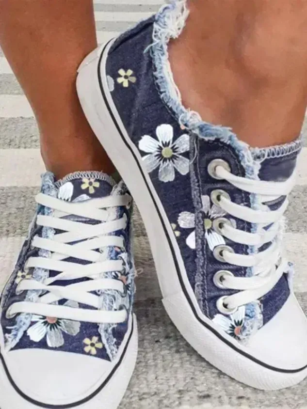 All Season Canvas Sneaker Heel Casual Flats