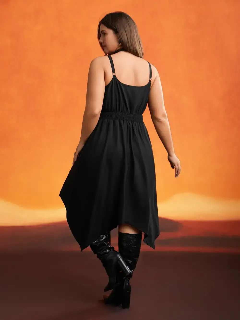 Mystic Irregular Lace Up Midi Dress