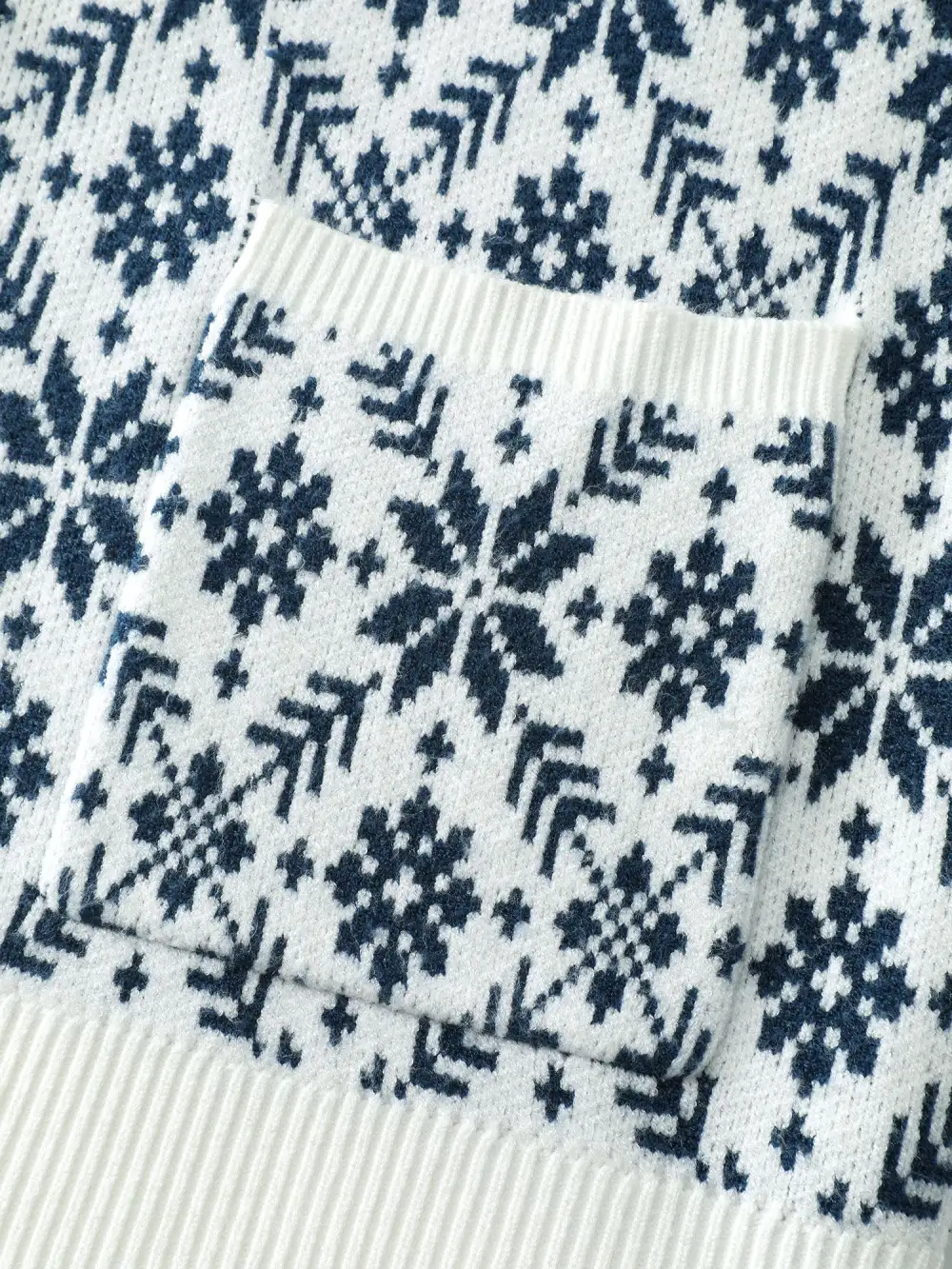 Supersoft Snowflake Jacquard Pattern Pockets Knit Cardigan