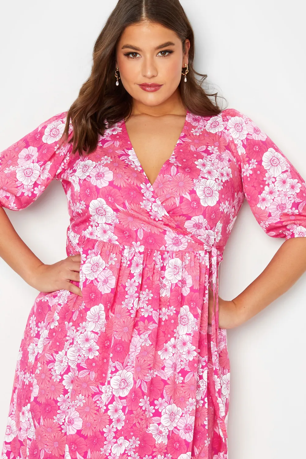 YOURS Curve Green Floral Midaxi Dress