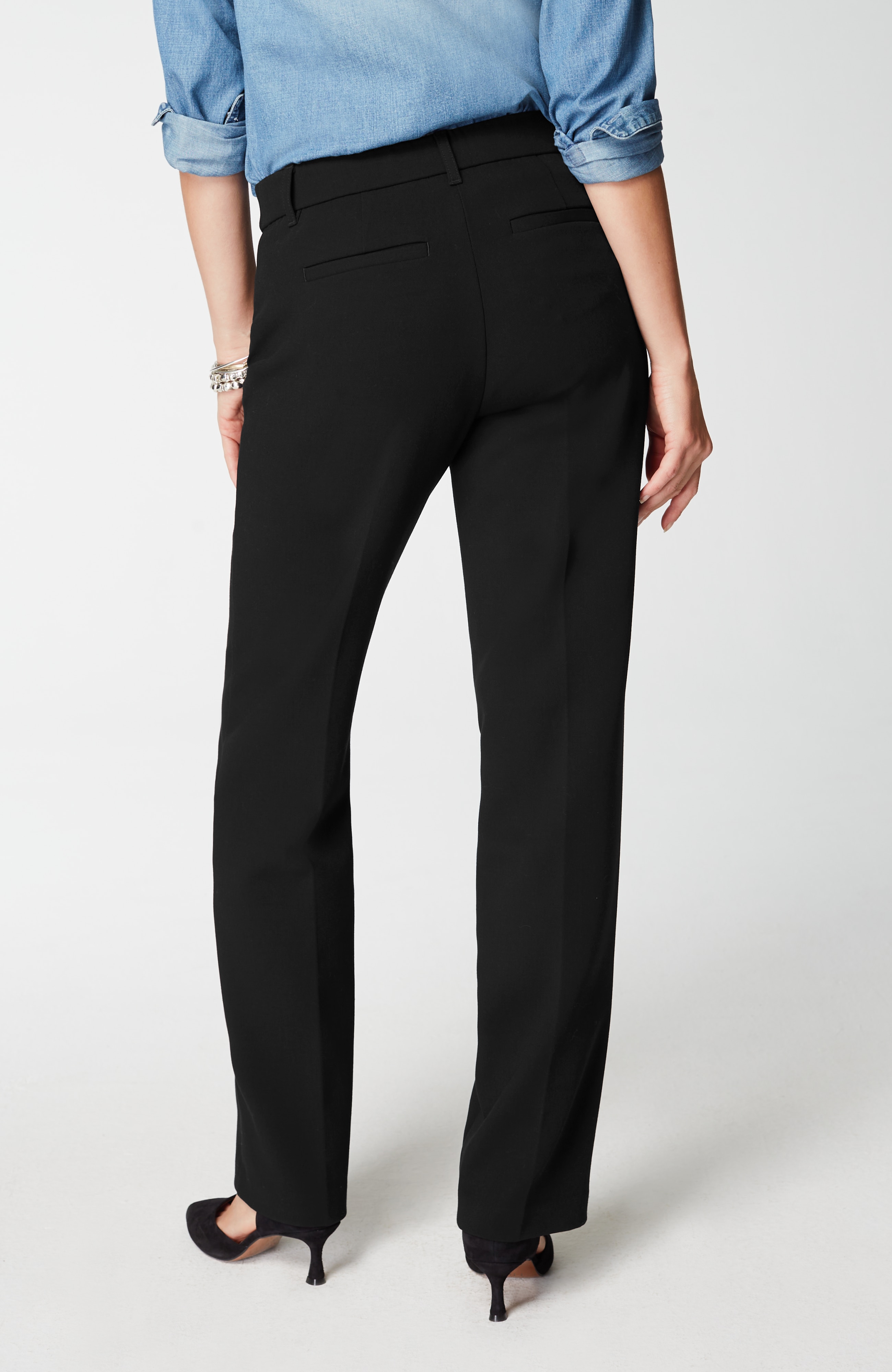 Angled-Pockets Straight-Leg Pants