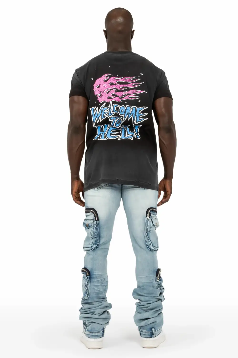 Shane Light Blue Super Stacked Flare Jean