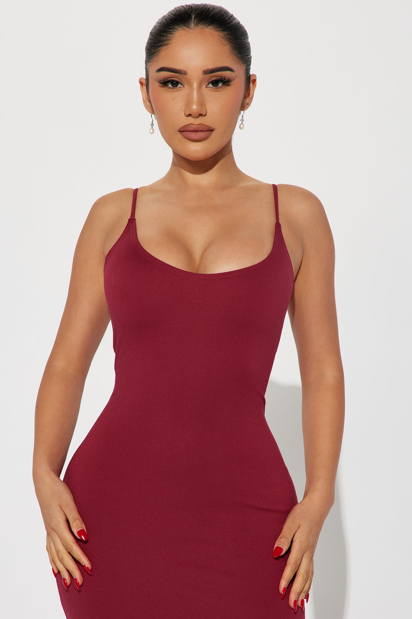 My Main Chic Midi Dress - Burgundy