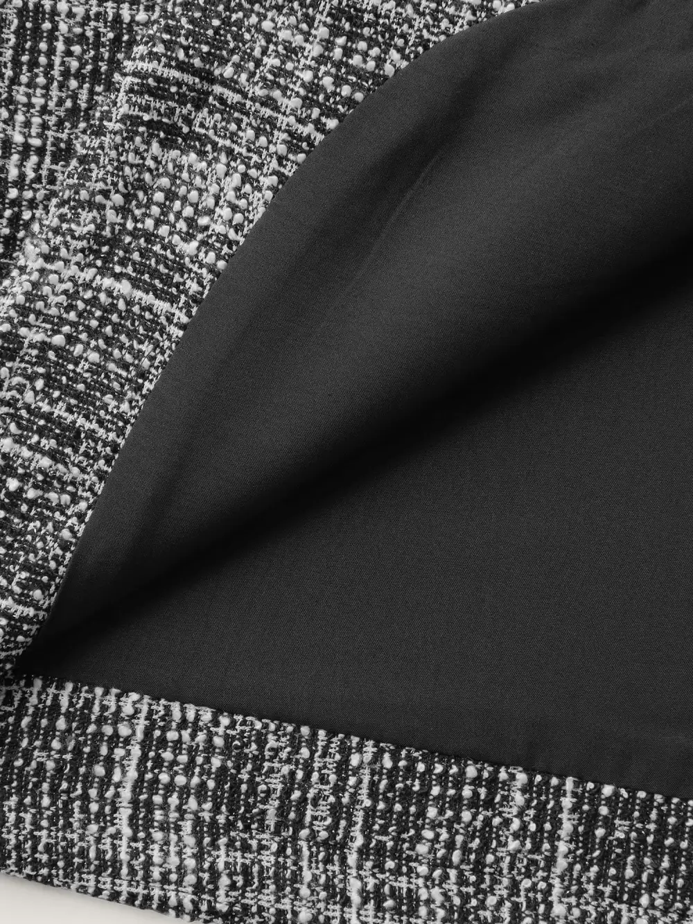 Tweed Open-Front Arc Hem Jacket