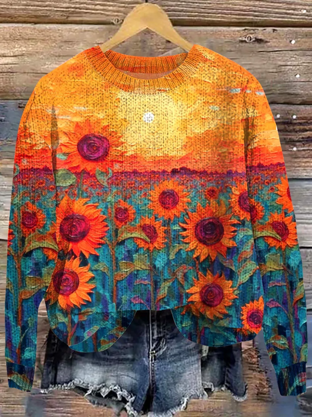 Casual Animal Crew Neck Sweater