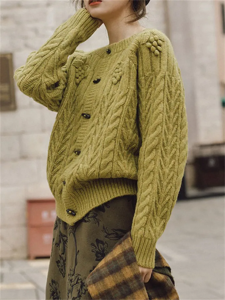 Elegant Retro Gentle Knitted Sweater Jacket
