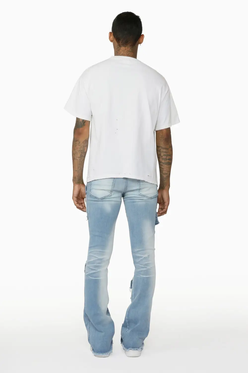 Glenn Blue Stacked Flare Jean
