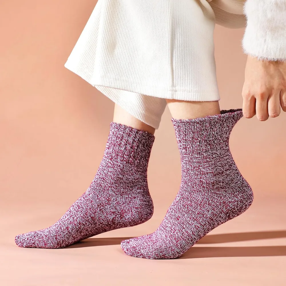 Clothirily Wool Socks- Thick Soft Wool Socks for Women, Vintage Warm Womens Wool Socks, Winter Warm Boot Socks for Women Men