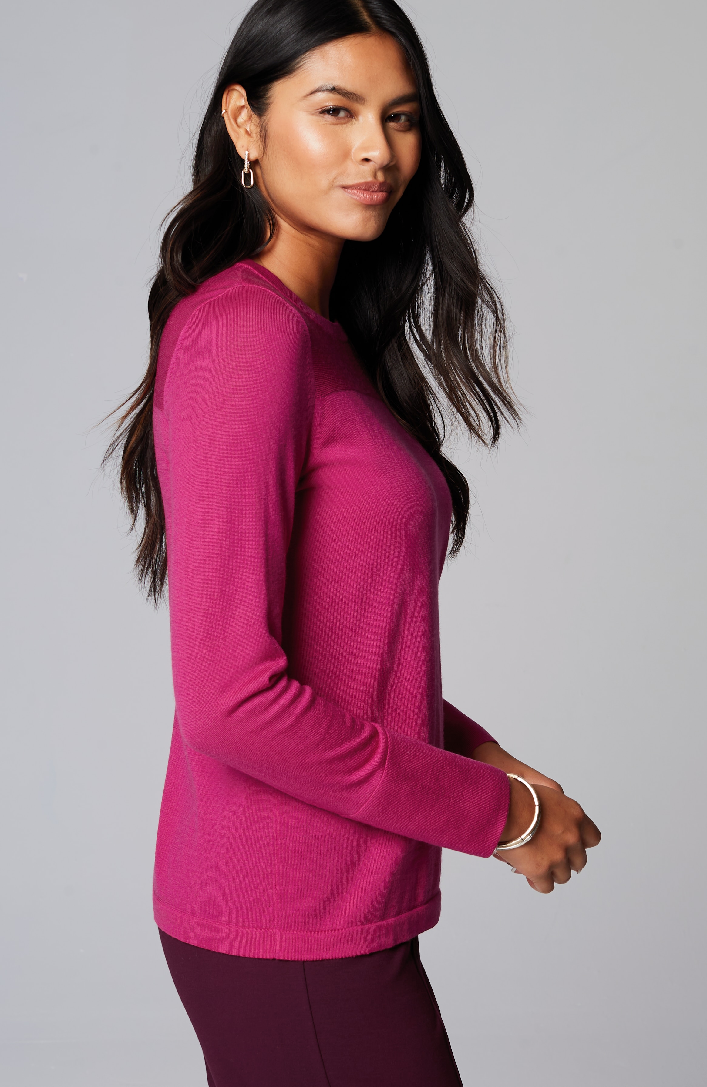 Wearever Textured-Yoke Merino Sweater