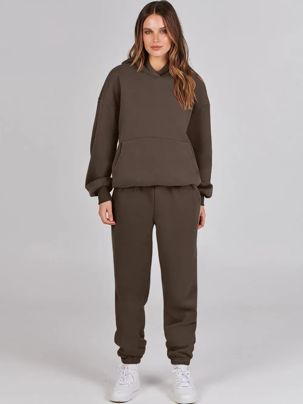 (Clearance Sale $1.99⚡) 2024 Women's Fall Oversized Casual Hoodie Two Piece Sweatshirt Jogging Pants Sweatshirt Set