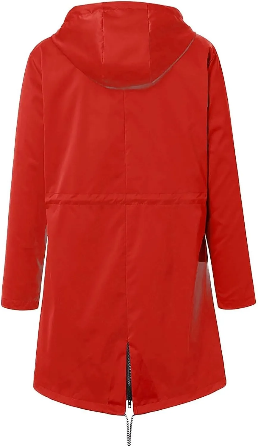 Rain Jackets For Women Waterproof With Hood Lightweight Casual Anorak Travel Hiking Coats with Pockets 720