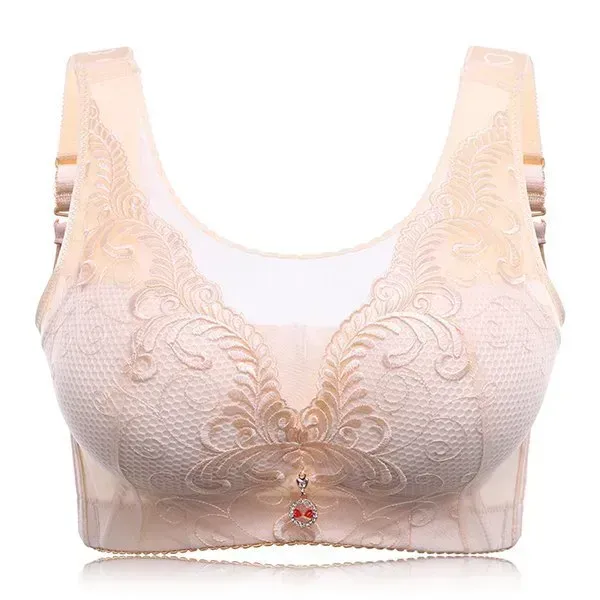 Embroidery Wireless Full Busted Anti Sagging Cami Bras