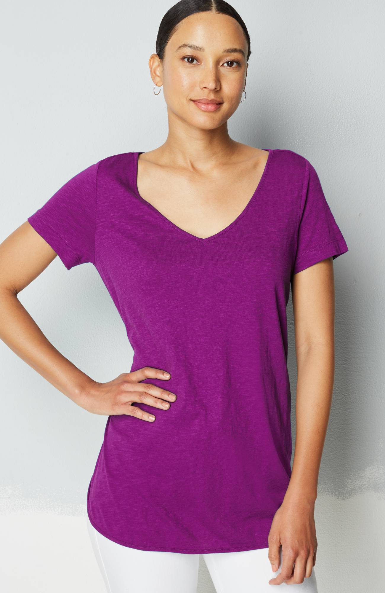 cotton and tencelâ¢ modal shirttail tunic