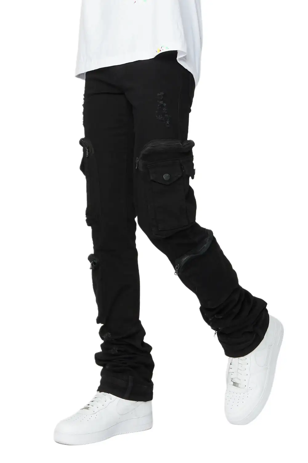 Sutton Black Super Stacked Flare Jean