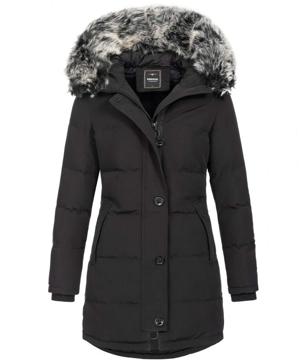 Fashion ladies parka coat with fur collar（⚡Clearance Sale）