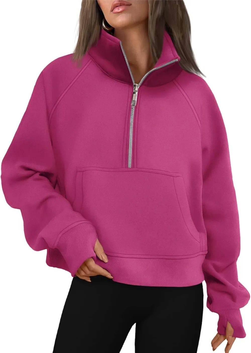 AUTOMET Womens Sweatshirts Half Zip Cropped Pullover Fleece Quarter Zipper Hoodies 2025 Fall Fashion Outfits Clothes