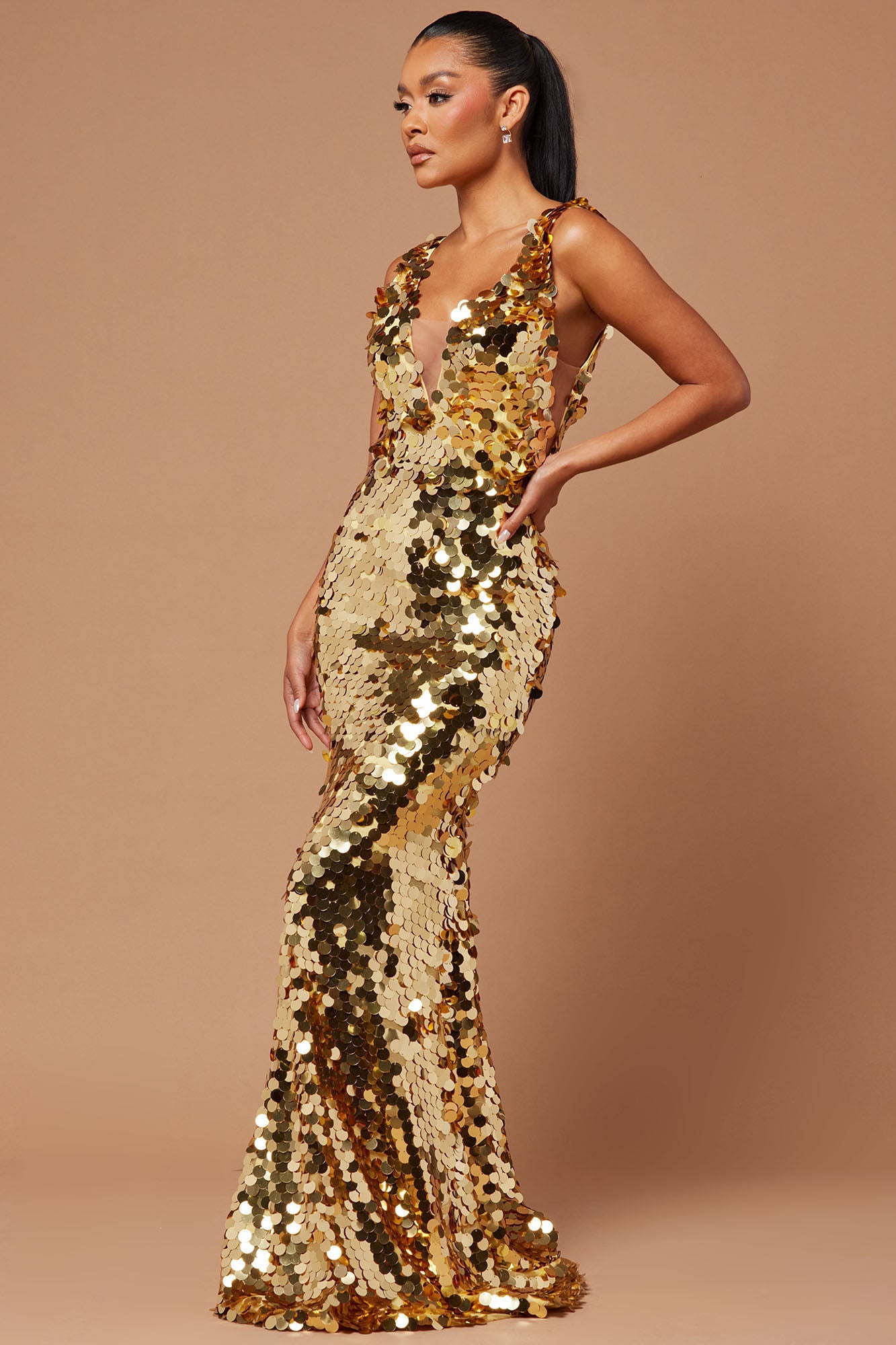See Me Shining Sequin Gown - Gold