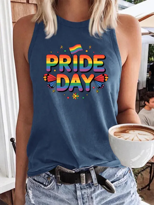 Women's Gay Day Pride Day Crew Neck Vest