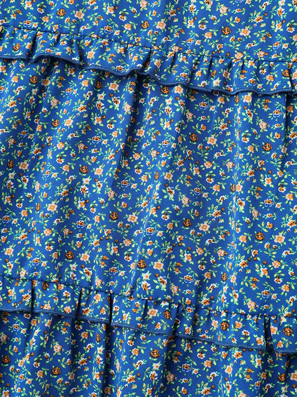 Ditsy Floral Print Ruffled Tiered Blouse