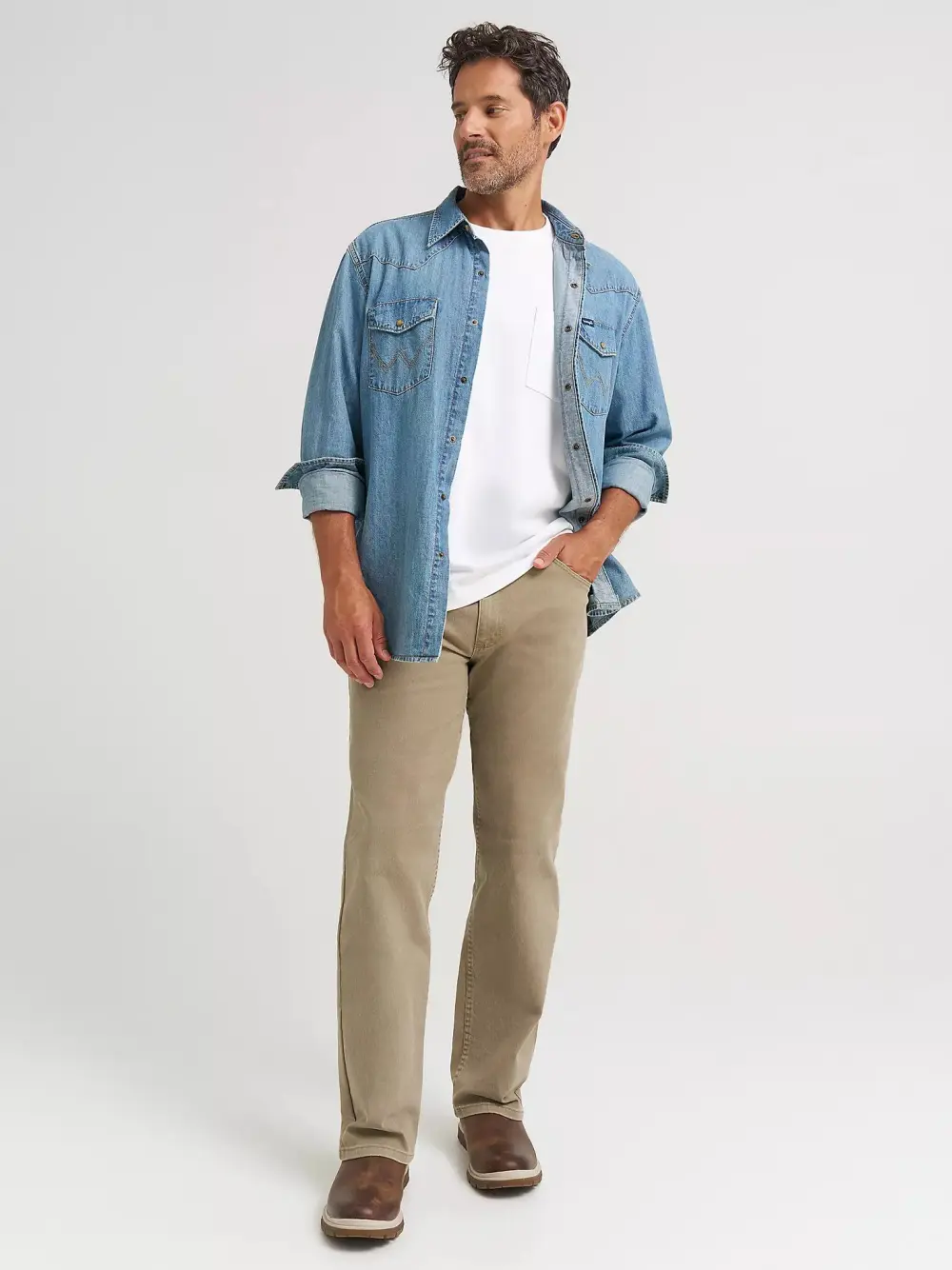 WRANGLER FIVE STAR PREMIUM DENIM FLEX FOR COMFORT REGULAR FIT JEAN IN DARK STONEWASH