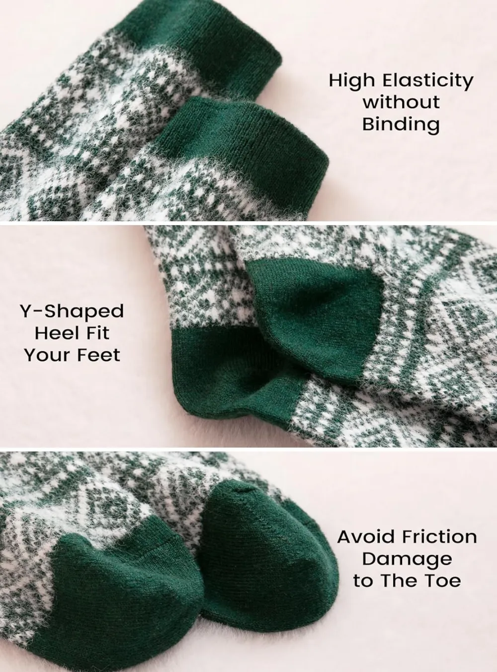 Clothirily Wool Socks- Thick Soft Wool Socks for Women, Vintage Warm Womens Wool Socks, Winter Warm Boot Socks for Women Men