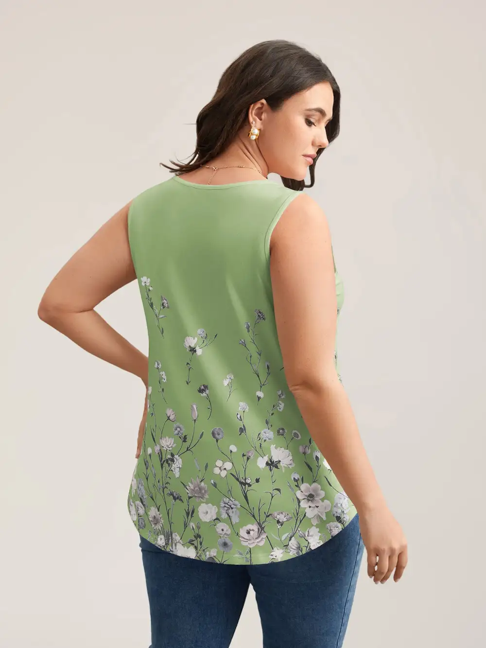Blooming Flowers Print Stretchy Vest