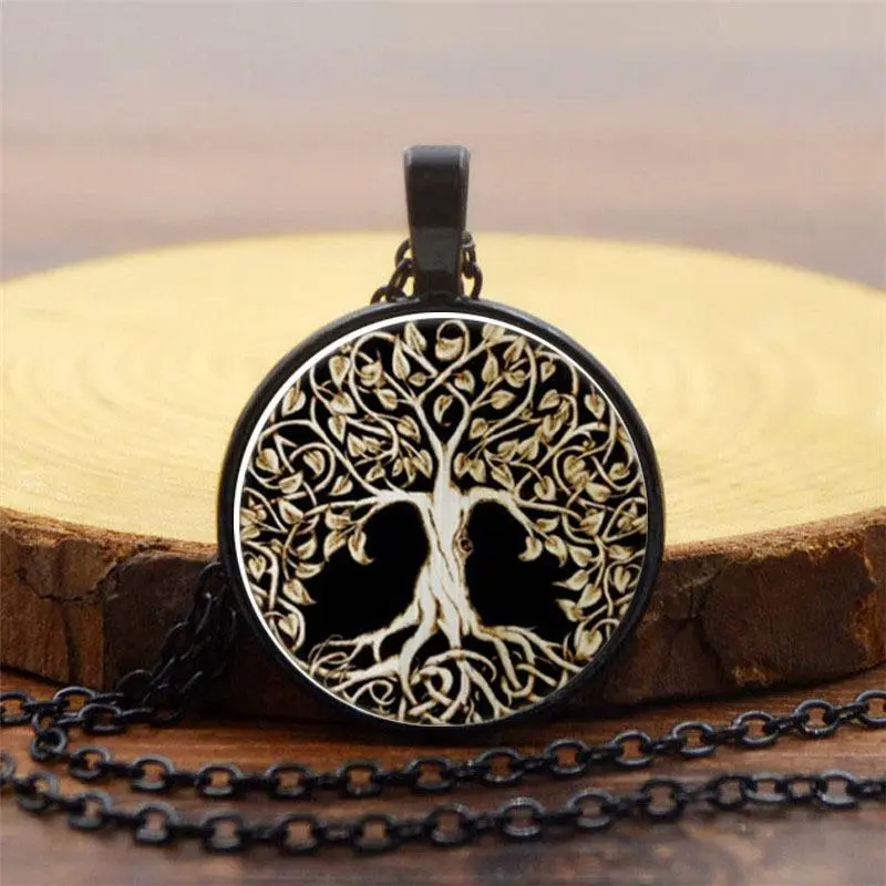 Women'S Or Men'S Retro Tree Of Life Necklace Bronze/Silver/Black