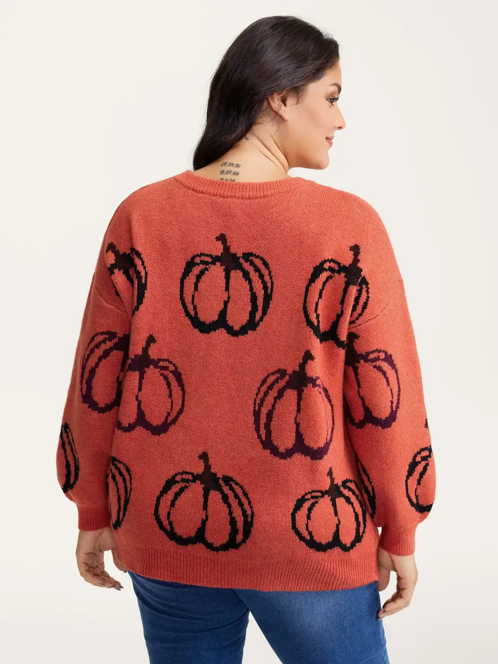 Pumpkin Patch Print Drop Shoulder Pullover