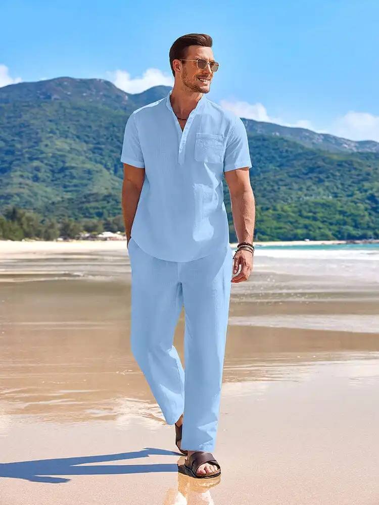 Casual Beach Cotton Linen Set (US Only)