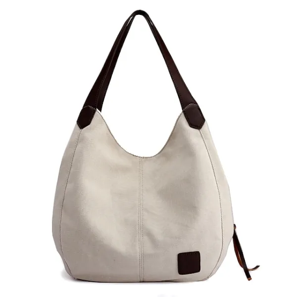 Women's Top Handle Bag Canvas PU Leather Daily Zipper Color Block Black Army Green Blue