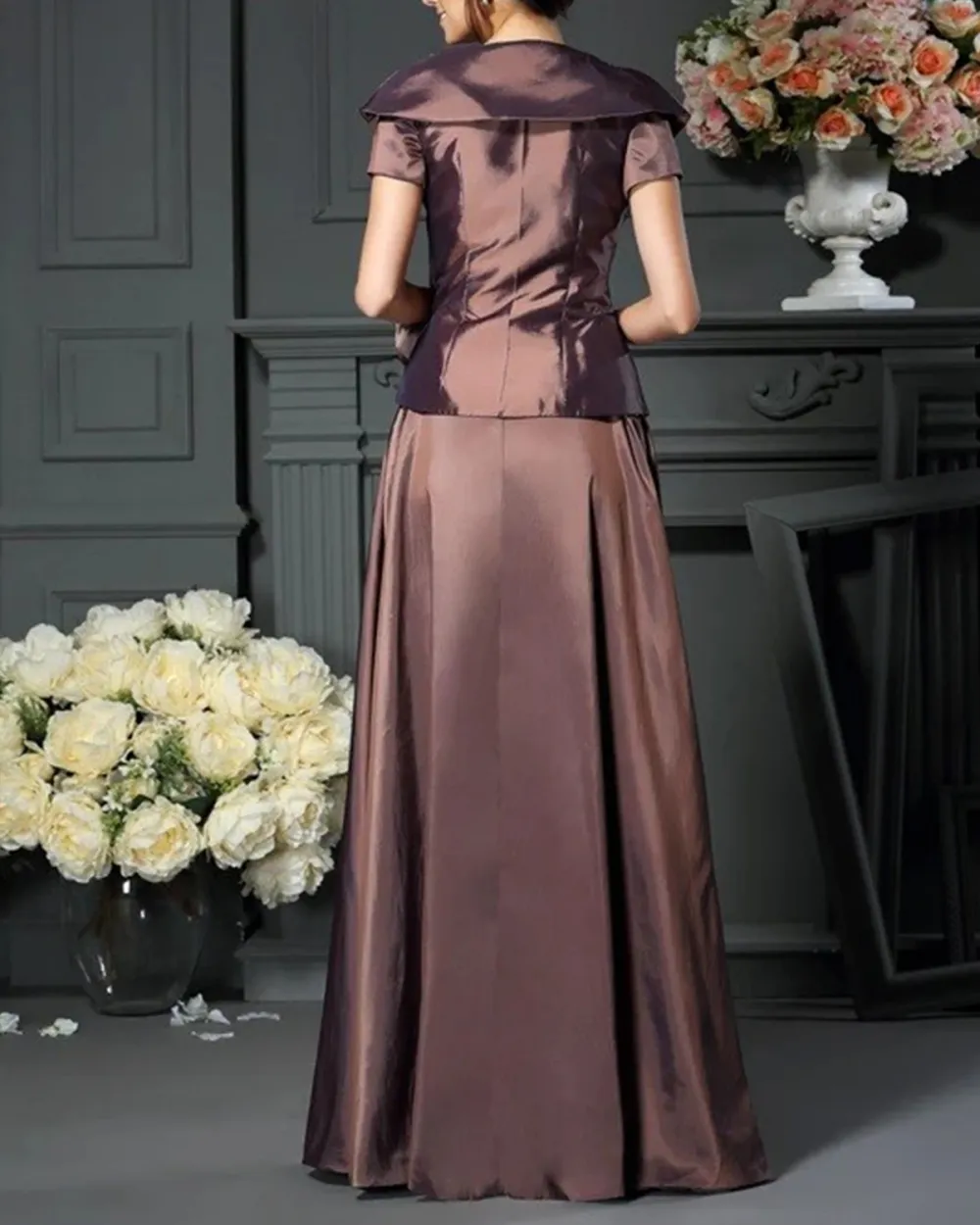 Elegant Satin Top Skirt Set
