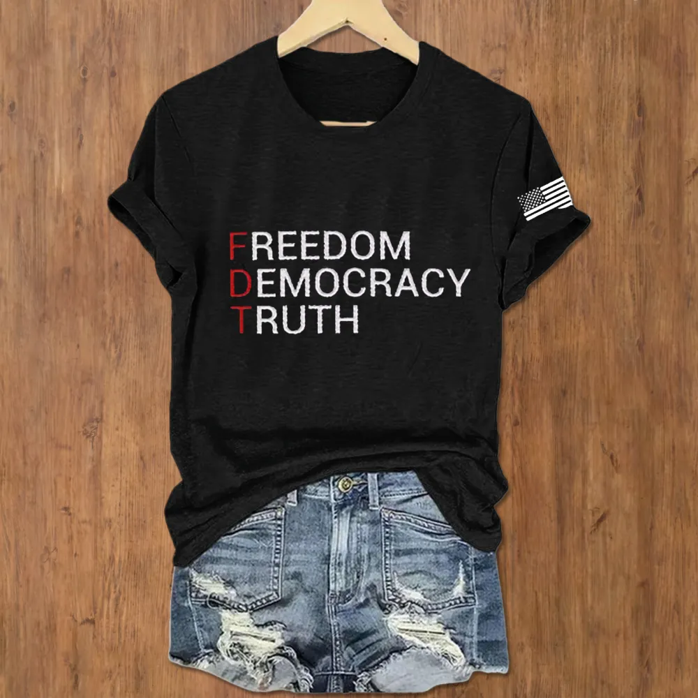 Freedom Democracy Truth FDT V Neck Shirt