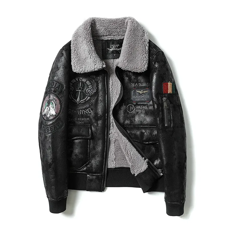 The Flying Tigers Men's Sheepskin Bomber Jacket Luc. 104
