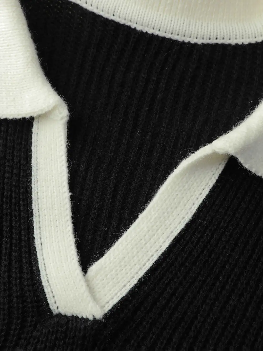 Polo Collar Textured Waist Defining Knit Dress