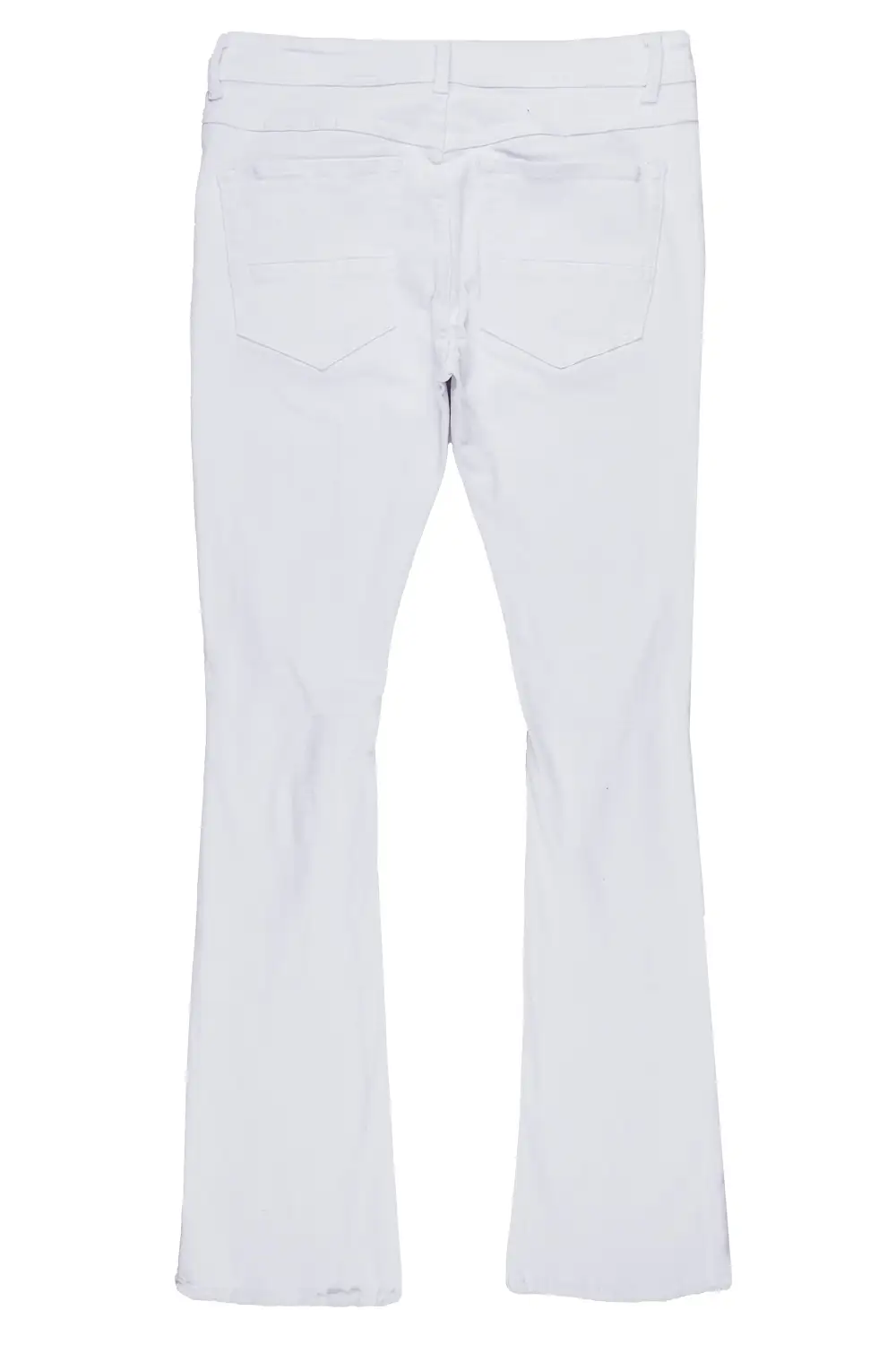 Rebel White Stacked Flare Jean