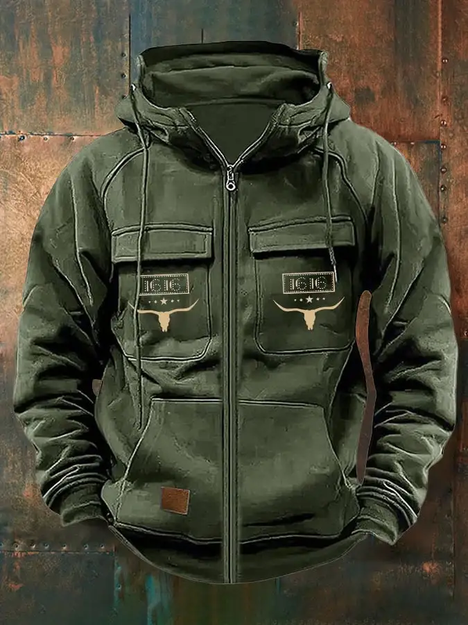 Men's Western Print Hoodie