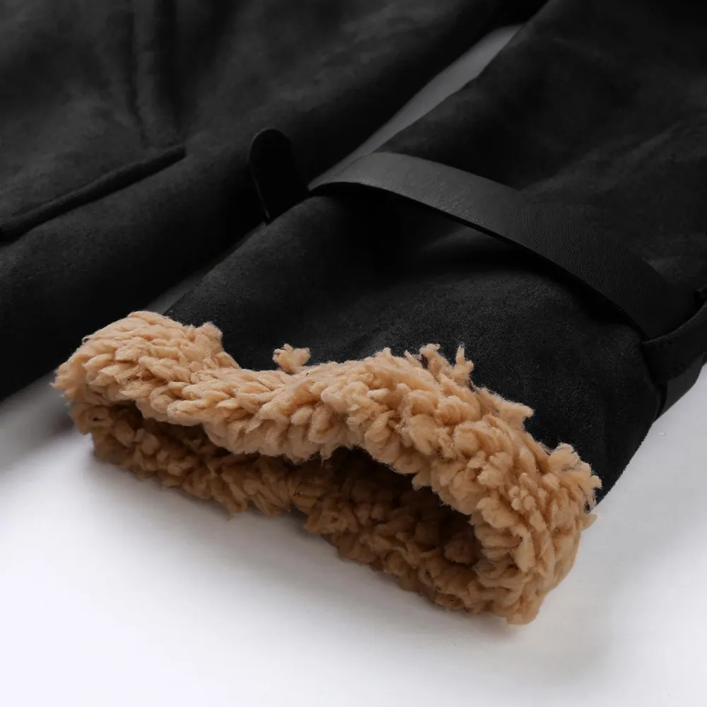 Mens Sherpa Faux Zip Up Heavyweight Plus Size Trench Coat Spread Collared Jacket