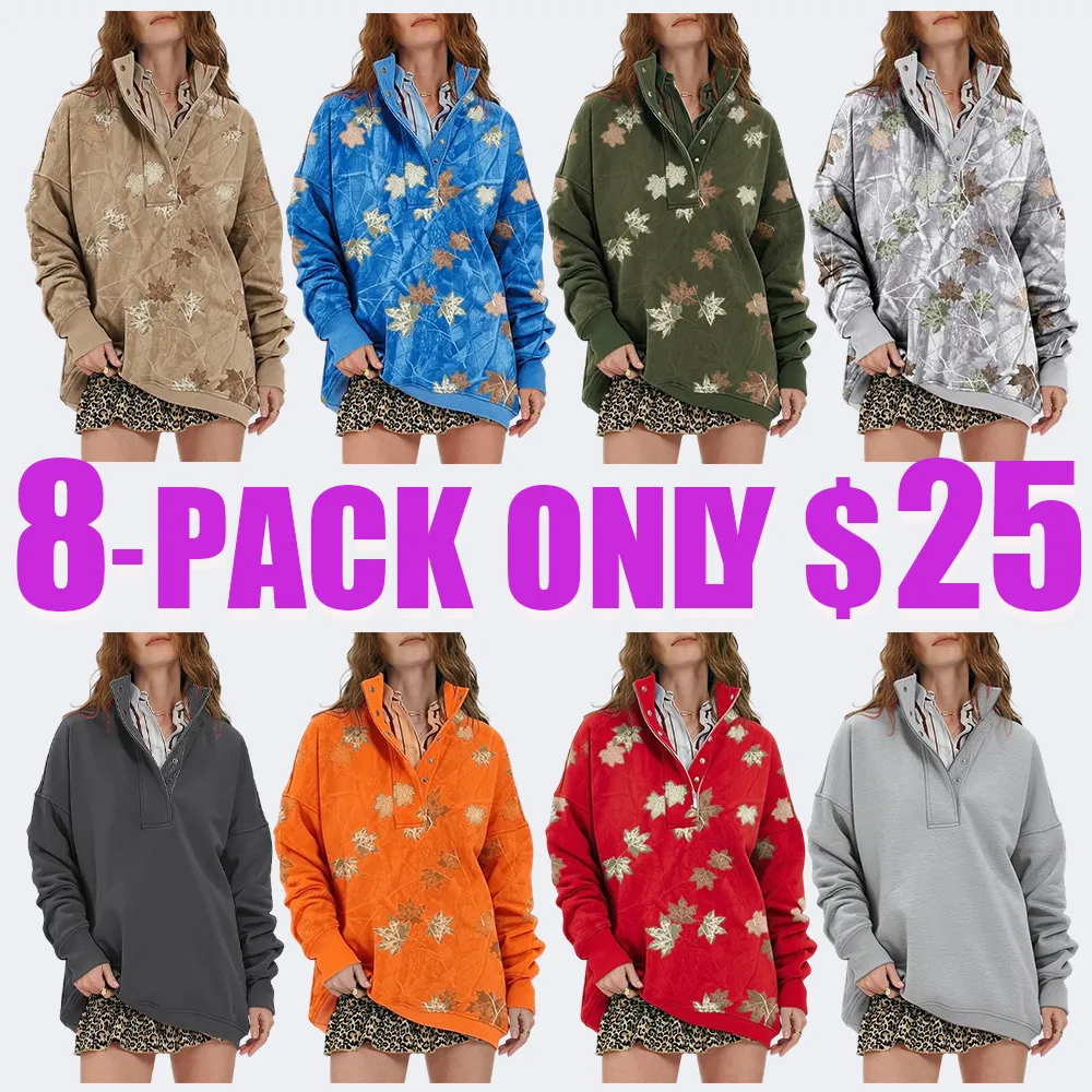 Women’s Maple Leaf Camo Hoodie – Oversized Fall Pullover