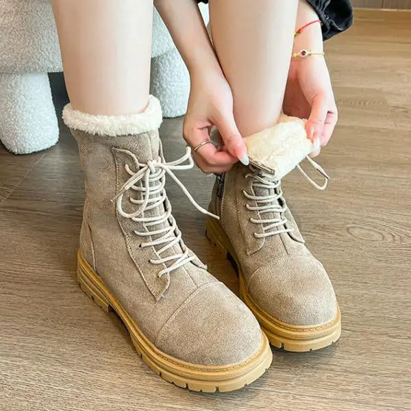 Women’s Casual Flat Plush Snow Martin Boots 88814907S