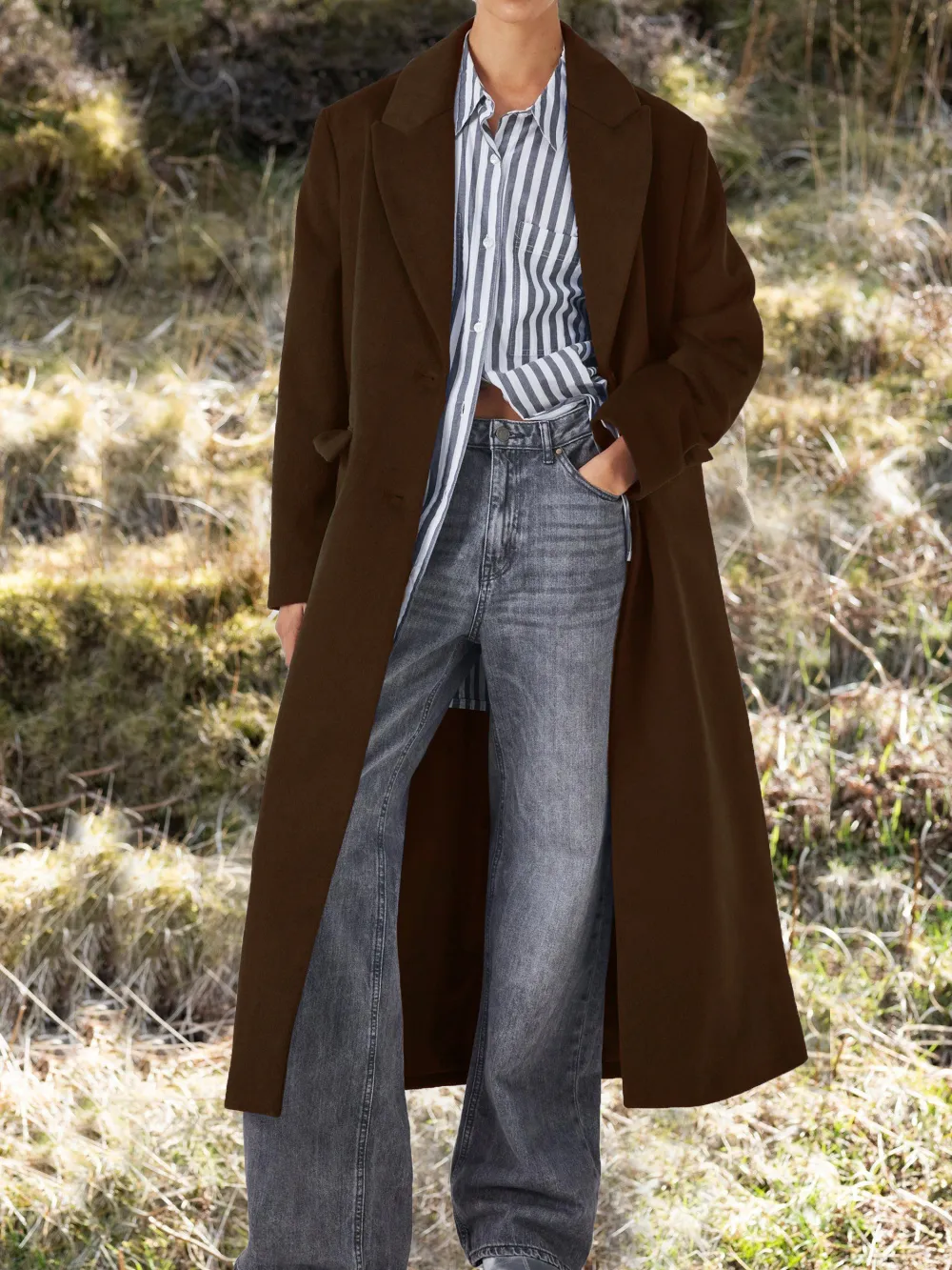 ANYDAY Maxi Top Coat, Navy
