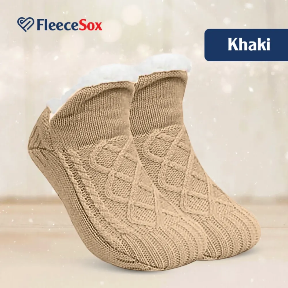 FleeceSox - Fleece-Lined Non-Slip Thermal Slippers Socks