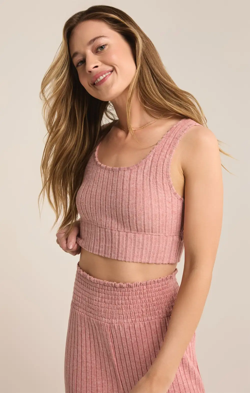 Zoe Silky Rib Tank Bra