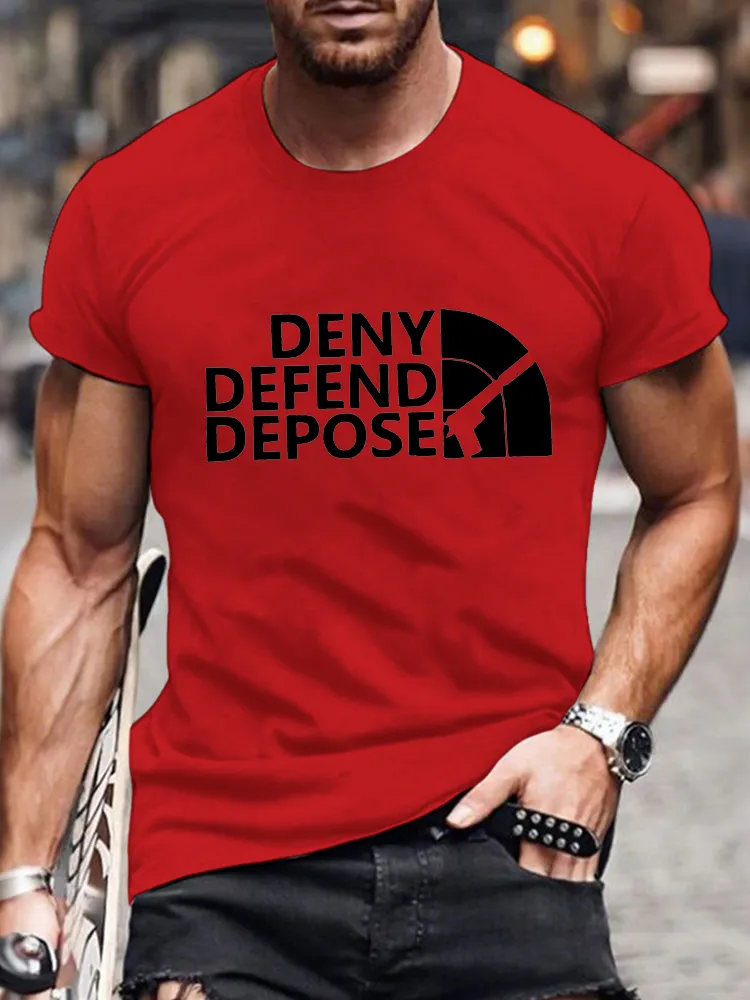 Men'S Deny Defend Depose Short Sleeve Round Neck Pure Cotton T-Shirt