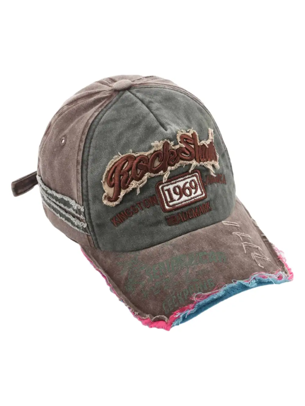 Retro Letter Denim Cap - 2136