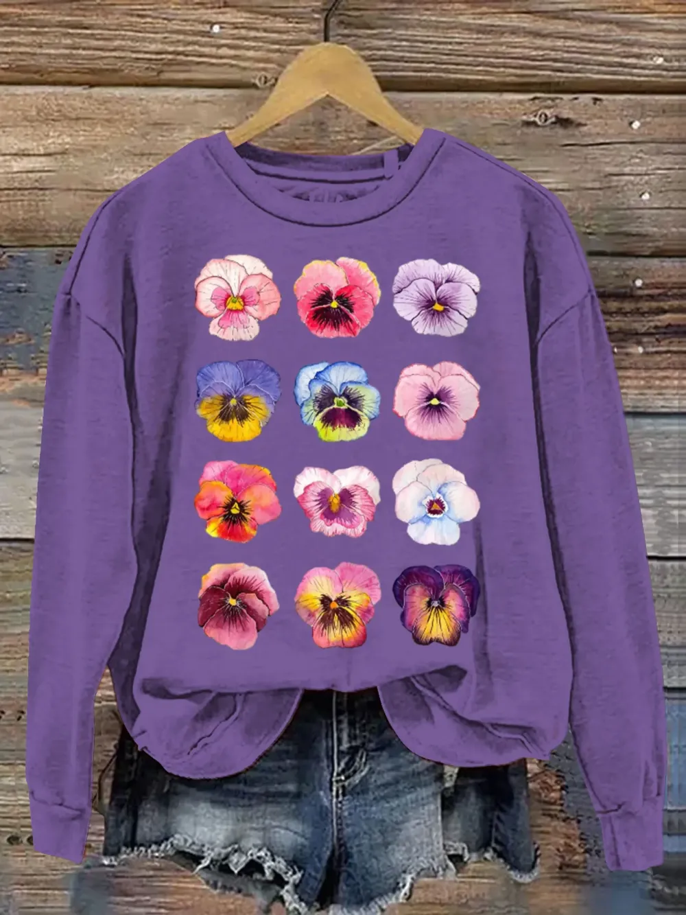 Women's Purple Alzheimer Awareness Print Casual Hoodie Sweatshirt