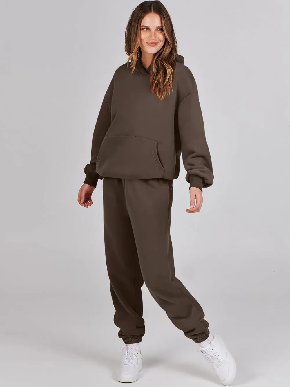 (Clearance Sale $1.99⚡) 2024 Women's Fall Oversized Casual Hoodie Two Piece Sweatshirt Jogging Pants Sweatshirt Set