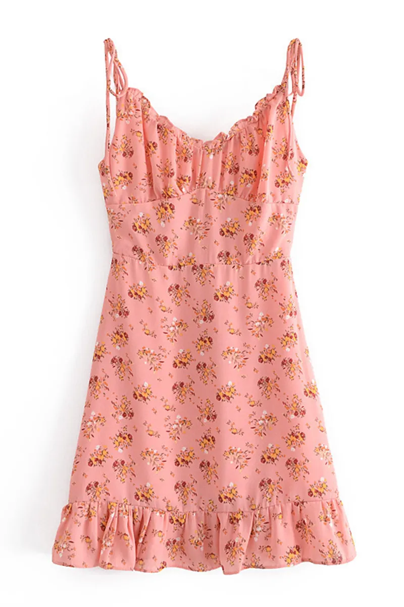 Elegant Floral Frenulum Stringy Selvedge V Neck A Line Dresses
