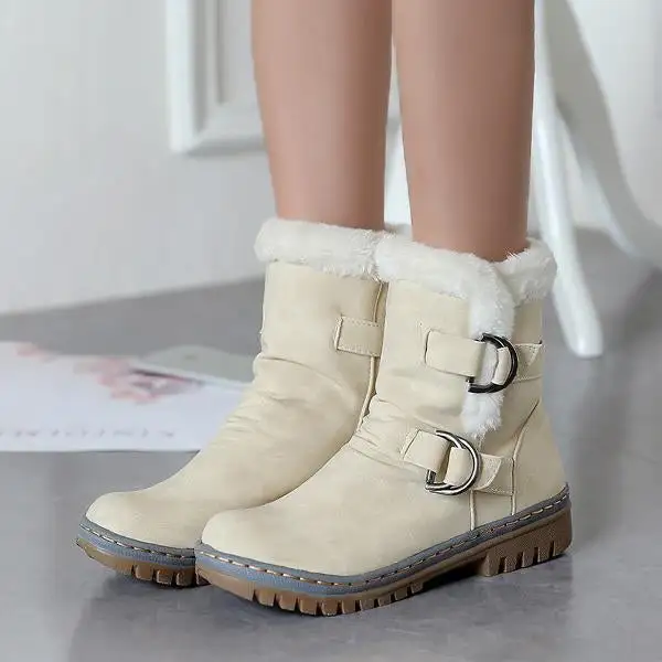 Women's Casual Buckle Ankle Snow Boots 75289564S