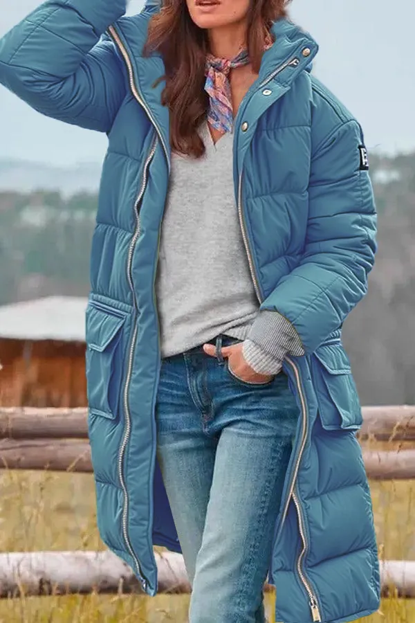 ONLY ONLPUK LONG PUFFER hooded long jacket